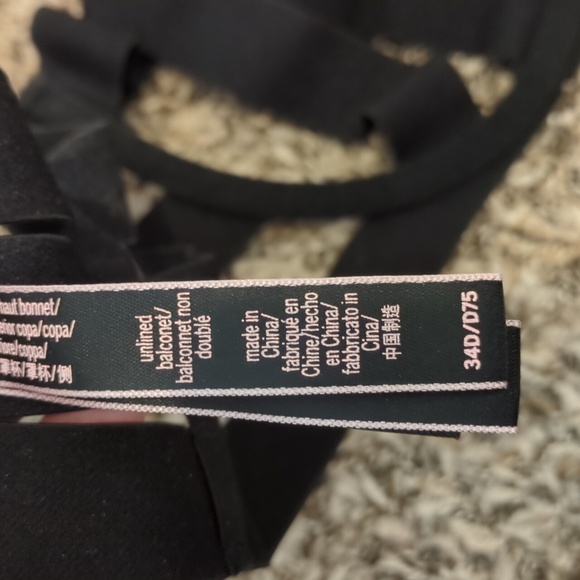 Victoria's Secret Luxe black balconette strappy bandage caged underwire bra - Picture 8 of 9